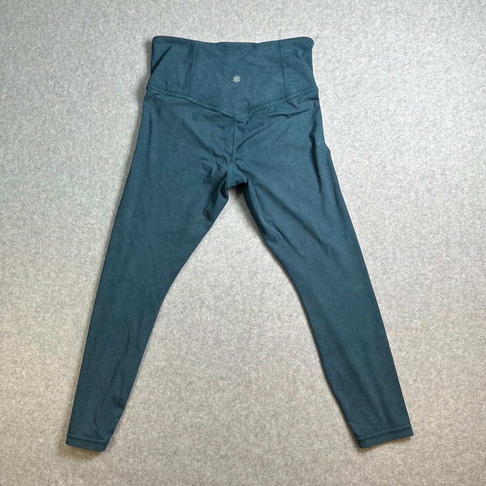 Athleta Salutation Stash 7/8 Leggings Womens Small Teal High Rise Yoga Pants